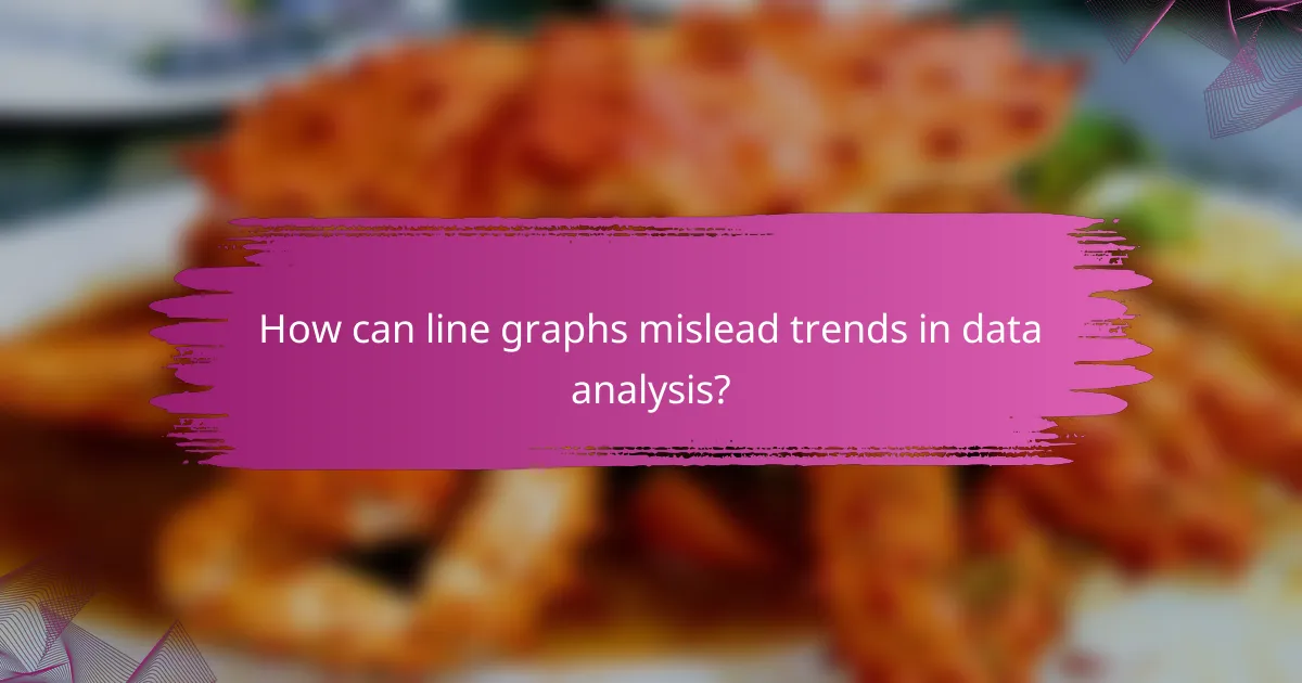 How can line graphs mislead trends in data analysis?