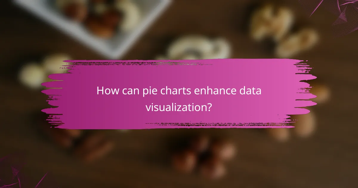 How can pie charts enhance data visualization?
