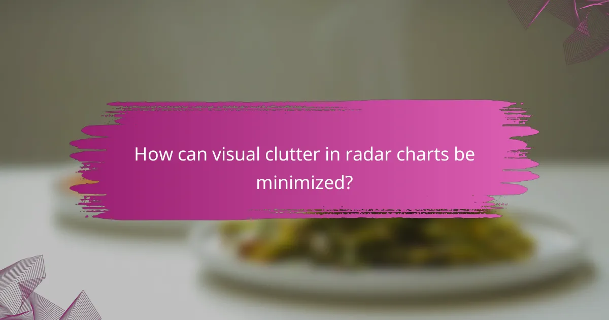 How can visual clutter in radar charts be minimized?