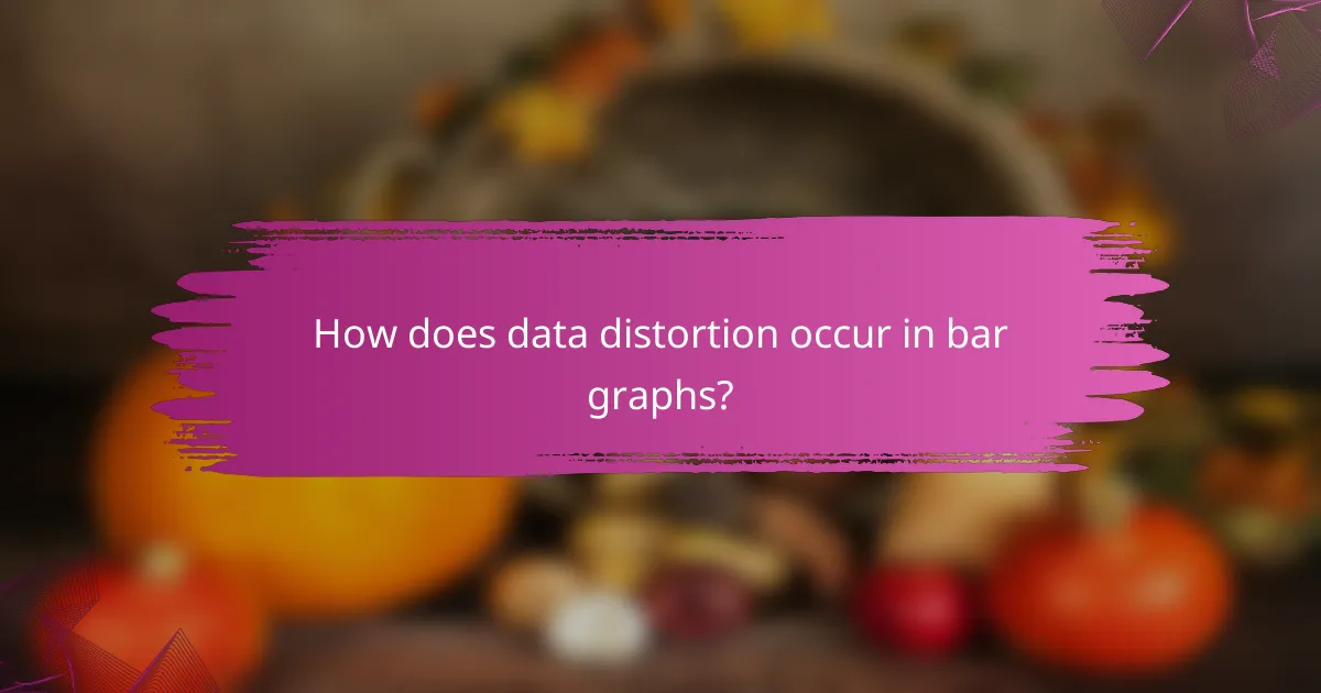 How does data distortion occur in bar graphs?