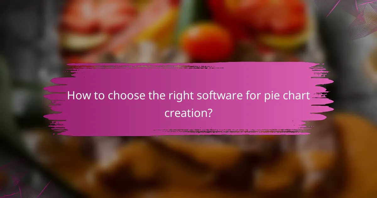 How to choose the right software for pie chart creation?