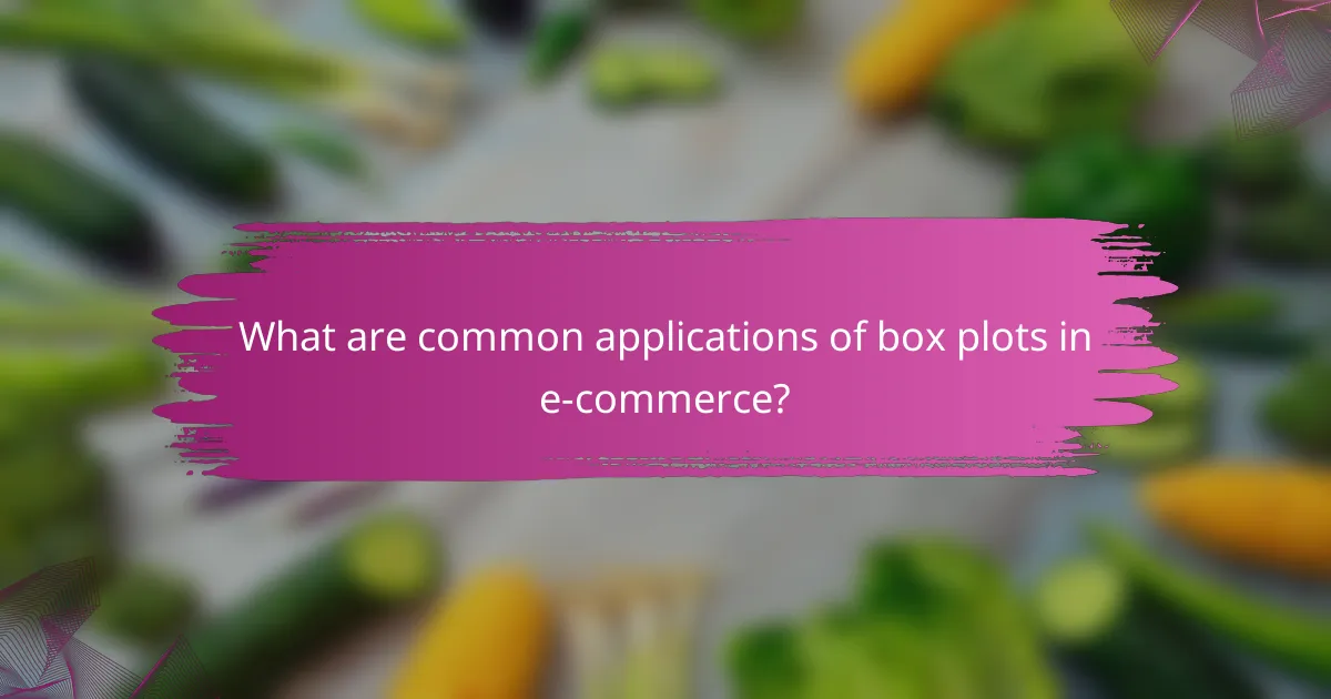 What are common applications of box plots in e-commerce?