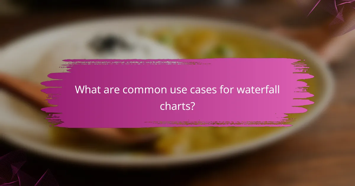 What are common use cases for waterfall charts?