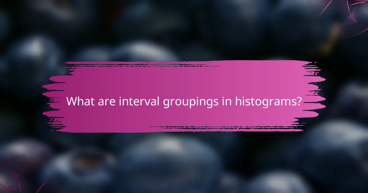 What are interval groupings in histograms?