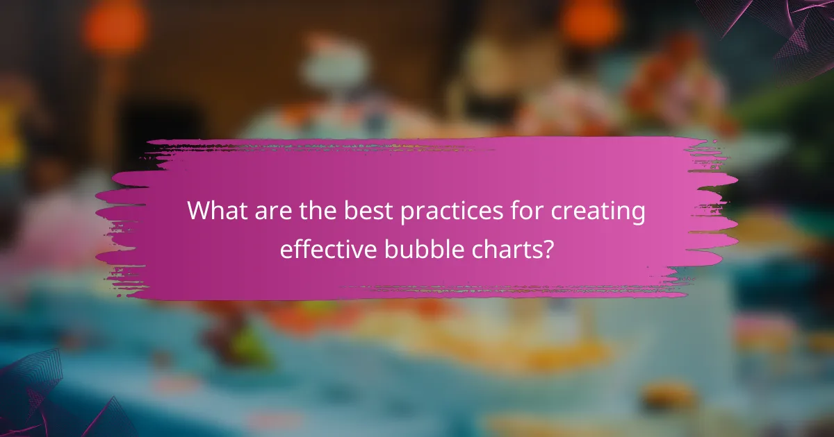 What are the best practices for creating effective bubble charts?