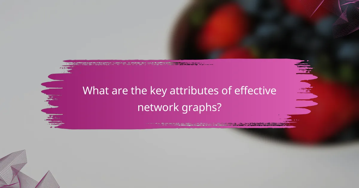 What are the key attributes of effective network graphs?