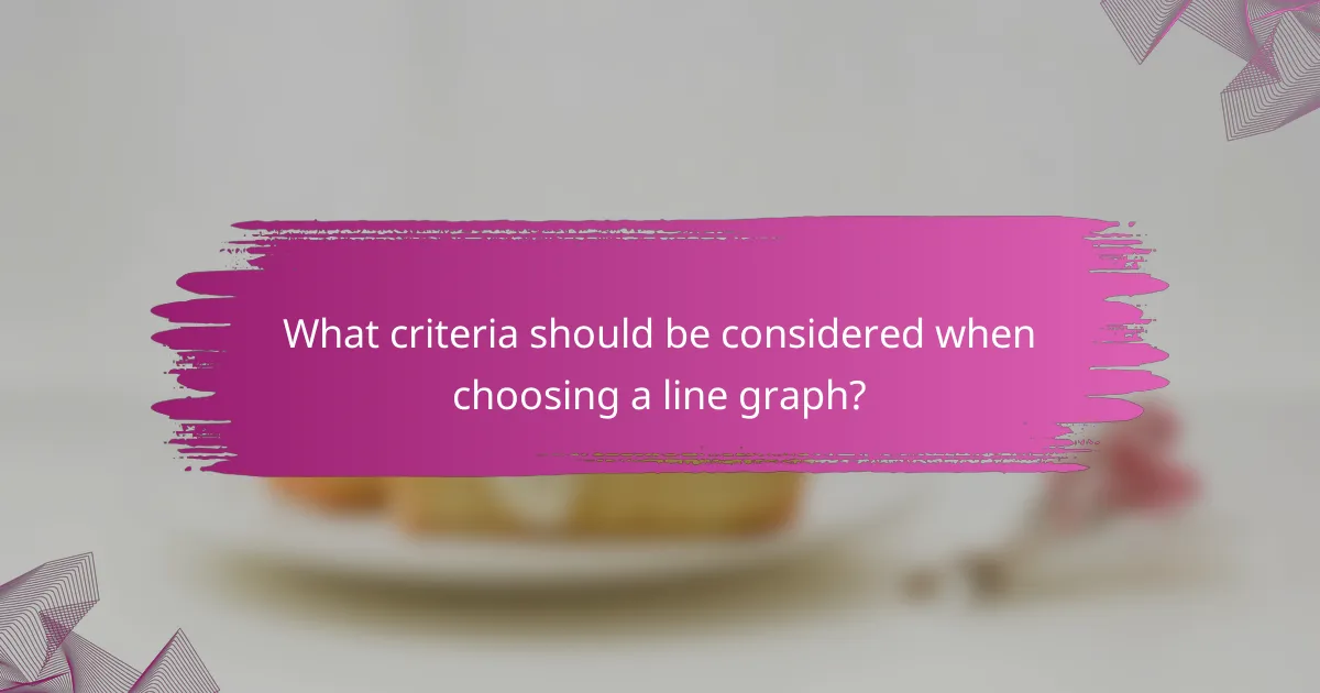 What criteria should be considered when choosing a line graph?